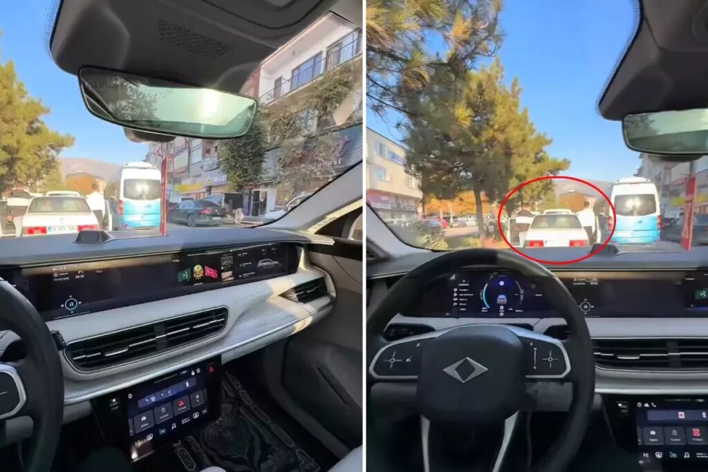 Birileri Atatürk için saygı duruşunda bulunurken TOGG marka aracından açtığı şarkıya bakın